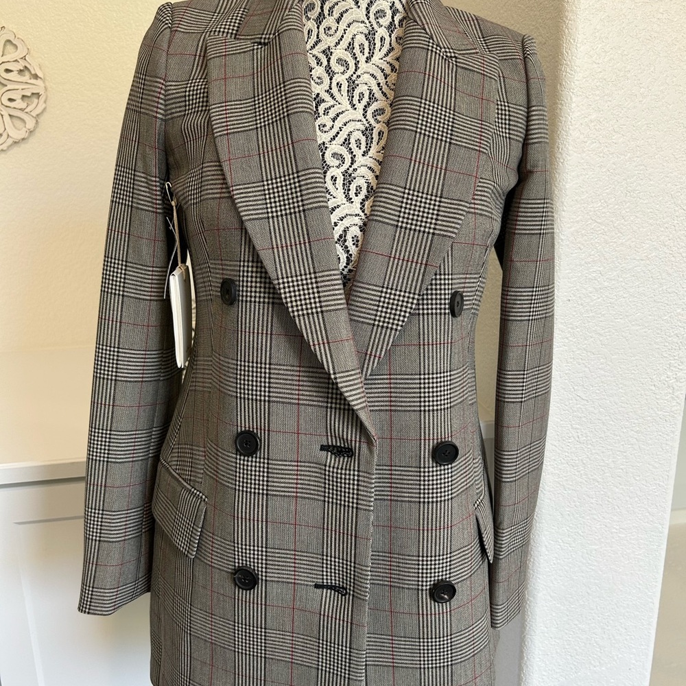 Aritzia Wilfred New Margaux Plaid Blazer Size 00 NWT